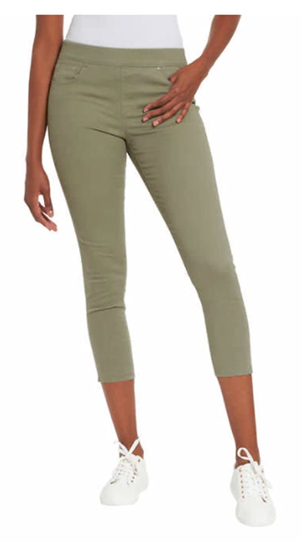 Gloria Vanderbilt Women's Pull-On Crop Pant (Sage Meadows, 16)