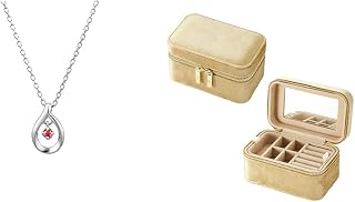 [4℃] Official Silver Necklace with Jewelry Case, Elegant Teardrop Design, Anniversary Present, Ladies Jewelry Pouch Set