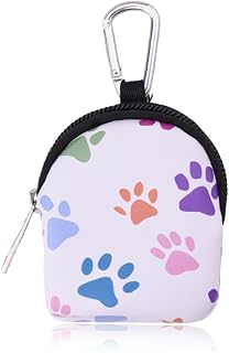 Pet Paw Print Coin Purse Keychain Data Cable Organizer Bag Coin Bag Pouch Keychain Cat Dog Snack Food Storage Pouch