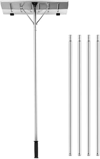 20FT Extendable Aluminum Snow Roof Rake, 26-inch Large Blade Snow Shovel,5-Section Tubes and Non-Slip Handle,Roll Wheels for Roof Protection, Removal Tool for Removing Snow, Wet Leaves, Dribs