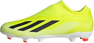 adidas Unisex Adult X Crazyfast League Laceless Firm Ground Boots, Solar Yellow/Core Black/Cloud White, EU 46 - UK 11