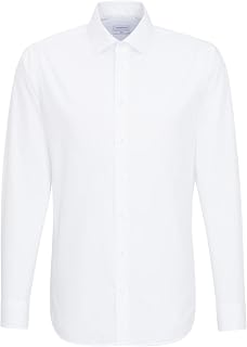 Seidensticker Men's Business Shirt – Classic Fit – Non-Iron – Kent Collar – Short Sleeves – 100% Cotton