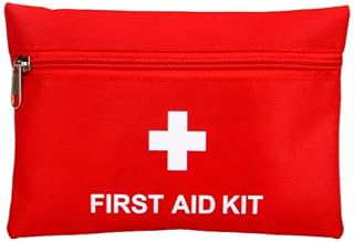 First Aid Kit Emergency Empty Medicine Storage Bag for Travel Portable Rescue Pill Pocket with Zipper Waterproof Small Red First Aid Bag for Car Outdoor College Essentials Medical Box Hiking Gear