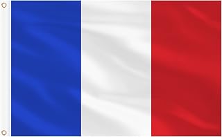 AhfuLife France Flag 90 cm x 150 cm, 1 Piece French Flag with Brass Holes on Both Sides, for Party Decorations, World Cup, National Day, Garden, Street