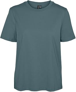 VERO MODA Basic Women's T-Shirt Top Crew Neck Short Sleeve Regular Cut