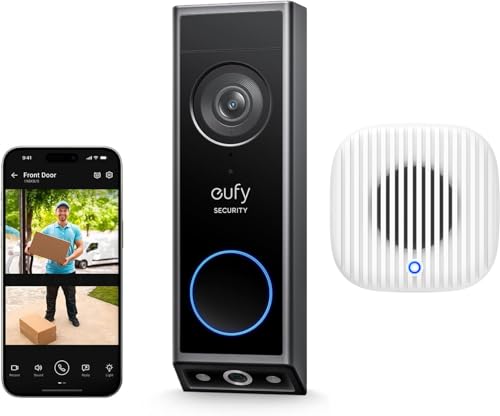 eufy Security Video Doorbell Camera E340 (Wired/Battery Powered) withChime 2, Du