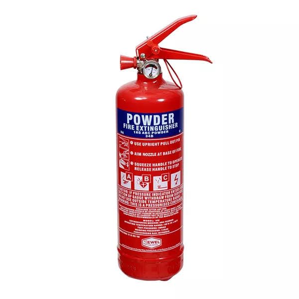 Jewel Fire Group 1KG ABC Powder Fire Extinguisher - Compact Class A B C Protecti