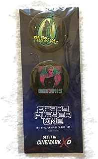 READY PLAYER ONE - PIN/BUTTON Set - Original Movie Promotional Item. 2018 Cinemark Exclusive