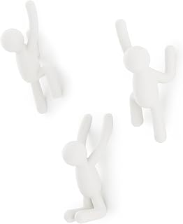 Umbra Buddy Wall Coat Hanger, Set of 3, White