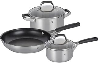 Henckels ヘンケルス "HI Style Basic Cookware 3pcs Set" Stainless Steel Both-Handle Single-Handle Pot Frying Pan Set Induction Compatible [Authorized Japanese Distributor] 40590-000