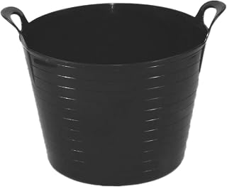 Easy Shopping® 45 Litre Large Flexi Tub Multipurpose Storage Solution for Home Garden Flexible Plastic Rubber Container Bucket In Several Colour MADE IN U.K. (Black)