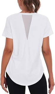 Jlowesun Women's Gym Tops T-Shirt Sports Sports, Short Sleeve Summer Quick Dry Long Laws Athletic Yoga Loose Plus Size for the Gym T-Shirt