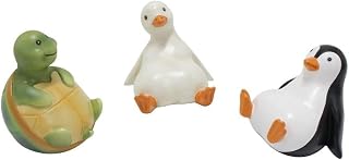Duck Garden Statue Set of 3 Ornament Gift Resin Garden Sculpture Aesthetic Cute Miniature Animals (Set of 3)