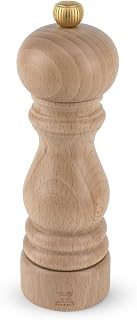 Peugeot Paris Salt Mill, Classic, 7 in, Natural, PEFC Beech Wood | Salt grinder for coarse dry crystals, turn the knob to set your grind, lifetime mechanism guarantee. Made in France, 18 cm