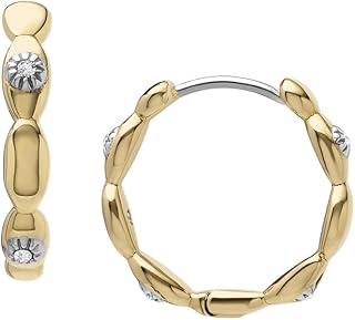 Fossil Women's Gold Tone Stainless Steel Hoop Earrings