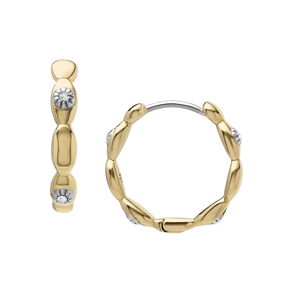 Fossil Women's Gold Tone Stainless Steel Hoop Earrings
