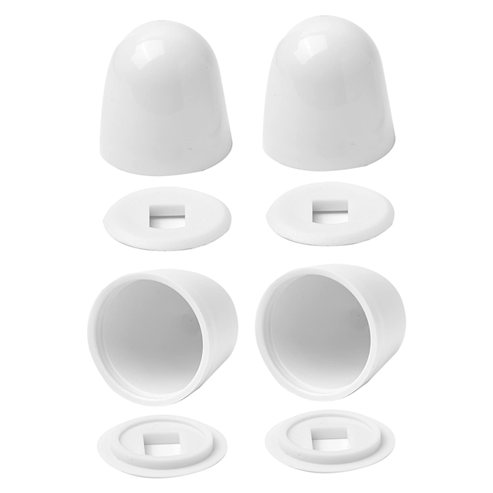 4Packs Universal Toilet Bolt Caps, Round Plastic Push-On Toilet Bowl Bolt Caps C