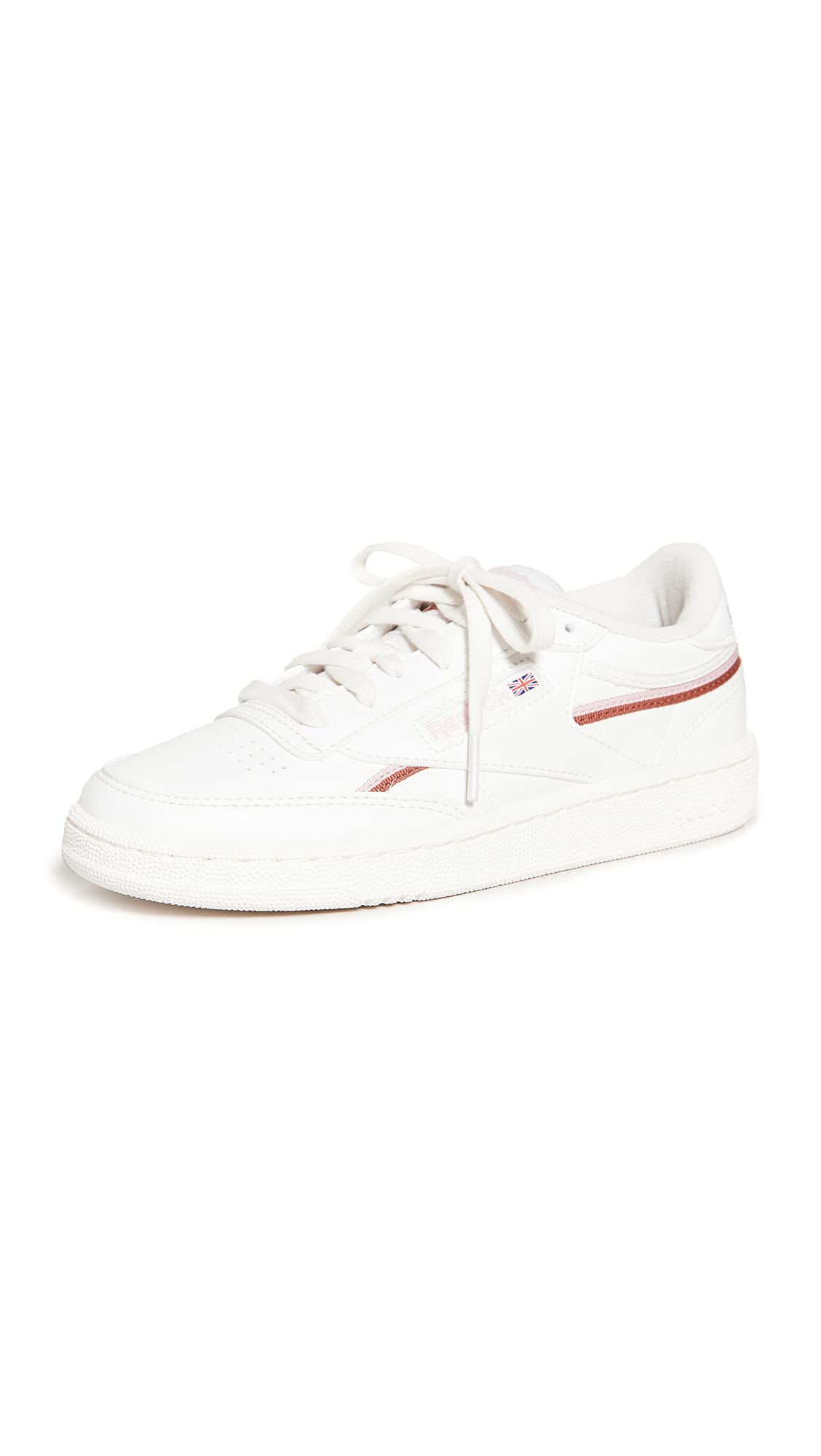 Reebok Women's Club C Sneaker, Chalk/Pink Glow/Baked Earth, 10