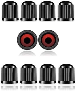 10PCS Dust Caps for Car Tyres – Tyre Valve Caps with O-Ring Seal, Universal Airtight Tire Valve Stem Cap for Cars, SUV, Motorcycle, Bike & Truck, Screw-On Black Cap, Premium Universal Stem Dust Covers