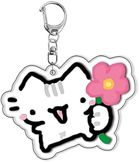Little Cat Acylic Keychains Strawberry Kitten Keyring For Accessories Bag Key Chain Fans Friends Gifts Fashion Creative Gift