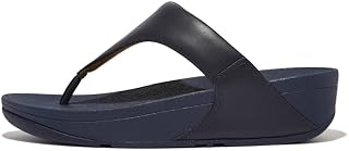Fitflop Lulu Leather Toepost, Platform Sandals Women, Black, 36 EU