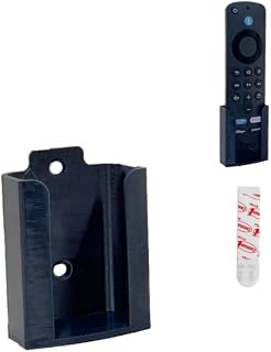 Remote Holder for Fire TV Stick Voice Remote – Exact-Fit Wall Mount Cradle, Adhesive Tape Included, No-Drill or Screw Mount, No Wobble, Black, 3D Printed