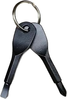 RV Must-Have: Black Portable Dual-Bit Screwdriver Set with Keyring - Emergency Tool Always at Hand