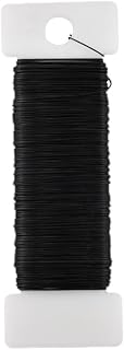 HAHIYO 26Gauge Black Metal Floral Wire - 1 Roll, 38 Yards (115 Feet) - Flexible Paddle Wire for Craft, Christmas Wreath, Flower Arrangement, Bouquet Wrapping, Wedding, DIY