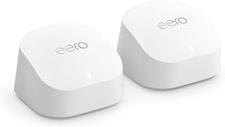 Amazon eero 6+ mesh wifi system with 1 month free eero Business (auto-renews annually) - Coverage up to 3,000 sq. ft., Connect 75+ devices, 2-pack