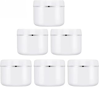 6 Pack 30ml Refillable Travel Jars, Leakproof Flip Top Lids with Liners, White Minimalist Cosmetic Containers for Skincare, Toiletries, Creams