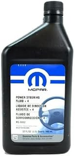 Mopar Power Steering Fluid +4 MS9602-68218064AC, 32 Fl.oz, Oil | 32 oz Bottle Genuine Mopar OEM Hydraulic Steering Fluid, Helps Maintain Proper Pressure, Reduces Wear on Pumps and Hoses