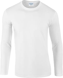 (ギルダン) Gildan メンズ ソフトスタイル 長袖Tシャツ カットソー ロングスリーブ トップス 定番 男性用 (2XL) (ホワイト)
