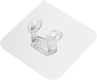 Multifunctional Wall Storage Hooks Transparent Power Plug Self Adhesive Sticker Hooks Wire Plug Bracket Hooks 4 Pcs - (Transparent Color)