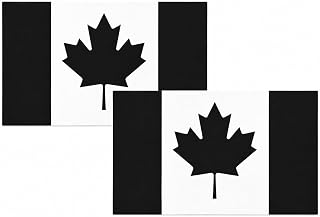 2PCS Canadian Flag Vinyl Decal Sticker for car, black, 3x5.6 in, car sticker, car decal Waterproof, UV Resistant, for Cars, Trucks, Windows, Laptops (black)