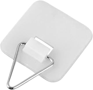 10 Pcs Strong Adhesive Plate Hooks and Picture Frame Hooks Back Mount Hooks for Hanging Decor on Wall and Surfaces (Square)