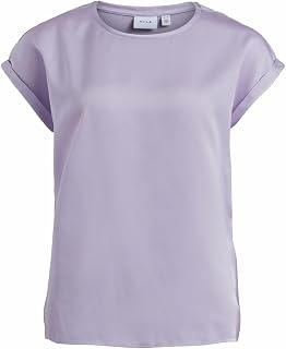 Vila Women's Viellette S/S Satin Top/Su-Noos T-Shirt