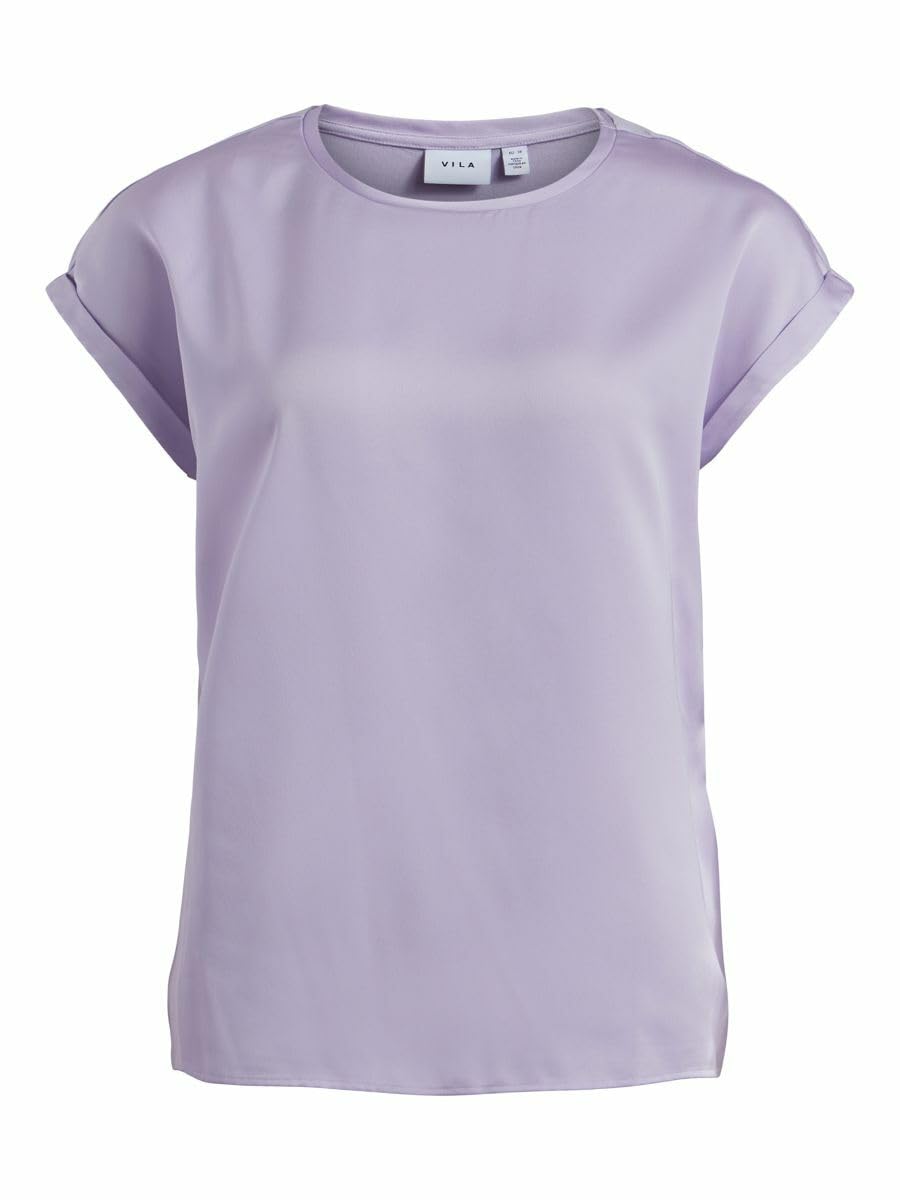 Vila Women's Viellette S/S Satin Top/Su-Noos T-Shirt