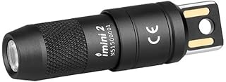 OLIGHT imini 2 Keychain Rechargeable Small EDC Torch, Black | 50 Lumens, Magnetic Base, Integrated USB Plug, High Performance, Compact LED Flashlight, Daily Carry