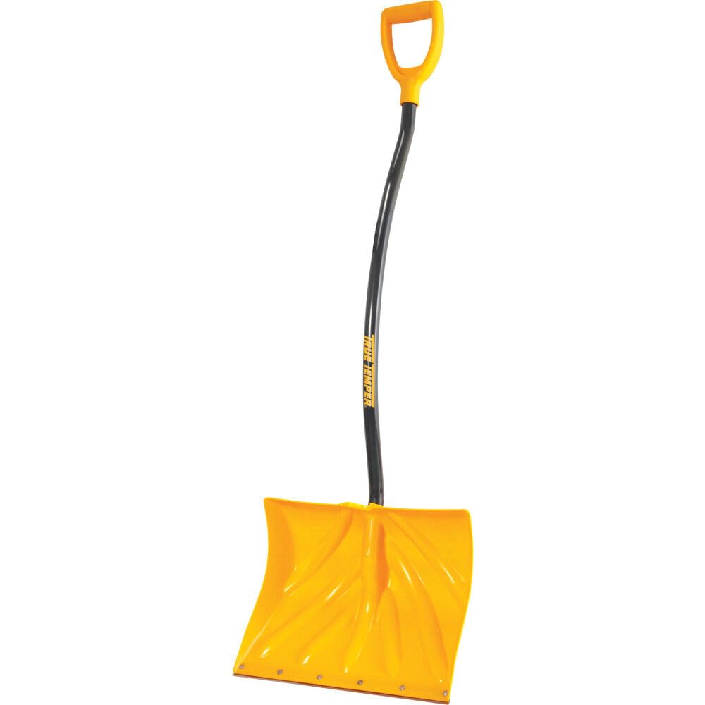 TRUE TEMPER 1603400 Poly Snow Shovel/Pusher with Ergonomic D-Grip Steel Handle, 