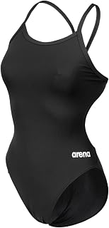 Arena Women's Solid Team Swimsuit Challenge Back MaxLife Open Back Bathing Suit Athletic Swimwear