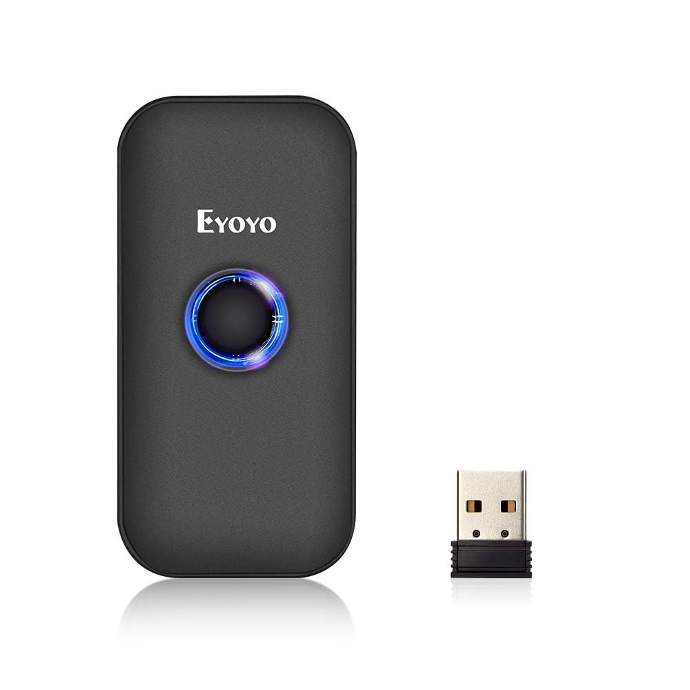 Eyoyo Mini 1D Bluetooth Barcode Scanner | 3-in-1 Bluetooth & USB Wired & 2.4G Wi
