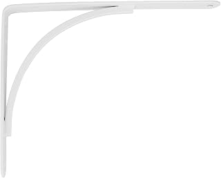 Amig - Bracket for wall shelves - Supports for shelves up to 75 kg - Robust steel alloy - Easy to install for home and office - White, 200 x 150 mm