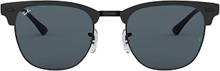 Ray-Ban 0RB3716 186/R5 51 Occhiali da Sole, Nero (Shiny Black Top Matte/Blue), Unisex-Adulto