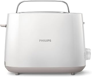 Philips Bread Toaster 2 Slots, 8 Settings, Dent Warmer, White | Dent Warmer, 2 Slots, 8 Settings, Defrost, High Lift, Auto Shut Off (HD2581/00)