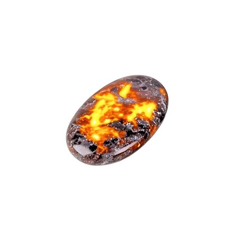 MuYu Art Natural Oval Flame Yooperlite Stone 2"-2.4" for Fountain Rocks Decor He