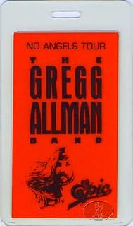 Gregg Allman 1987 Laminated Backstage Pass