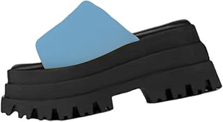 Ulalaza Women's Slippers Flat Open Toe Slides Platform Wedge Sandals Thong Sandals Non-Slip Summer Shoes Toe Post Beach Sandals Casual Sandal Comfy House Slippers Walking Flip Flops