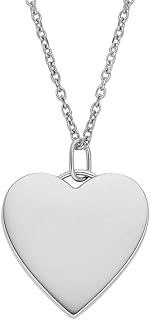 Fossil Collana da donna in acciaio inossidabile con chiusura a moschettone e ciondolo a forma di cuore, tonalità argento