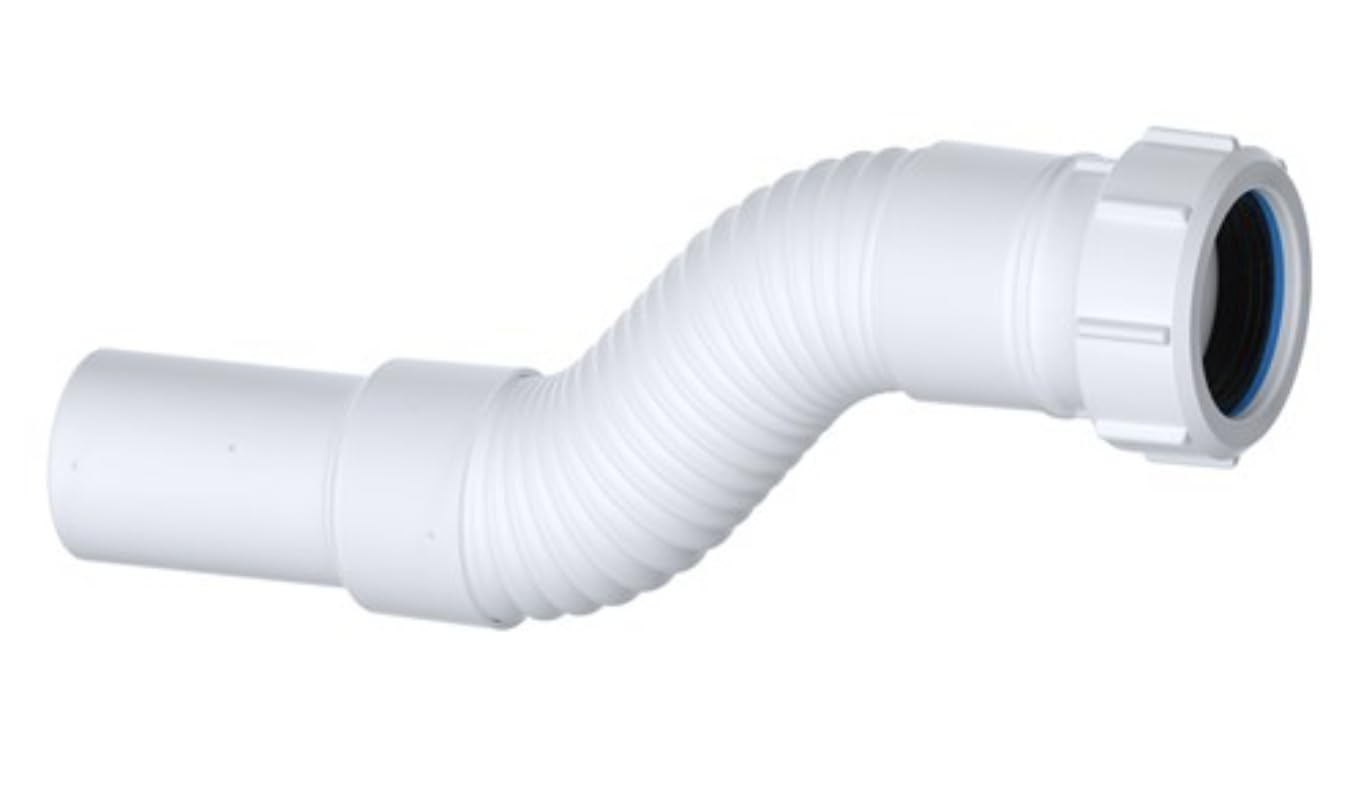 32mm Flexible Waste Pipe, Compression x Spigot Flexi - PlumbEZ | Joins pipes tha