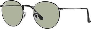 Ray-Ban 0RB3447002/5250 Round Metal Black Grey Vintage Yellow Lens